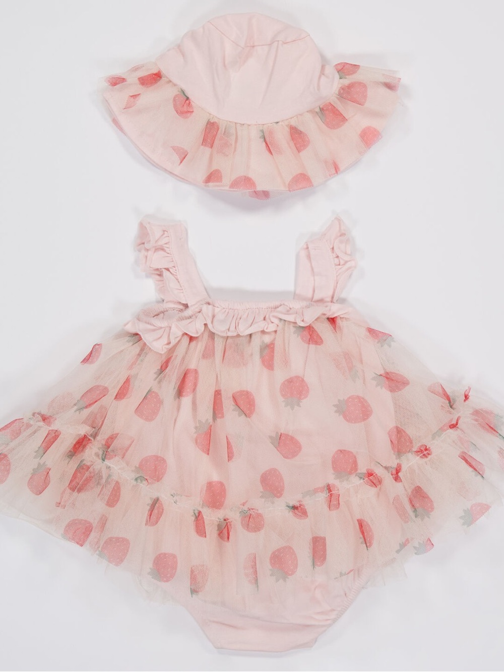 Catherine Malandrino Pink Tulle Strawberry Baby Dress